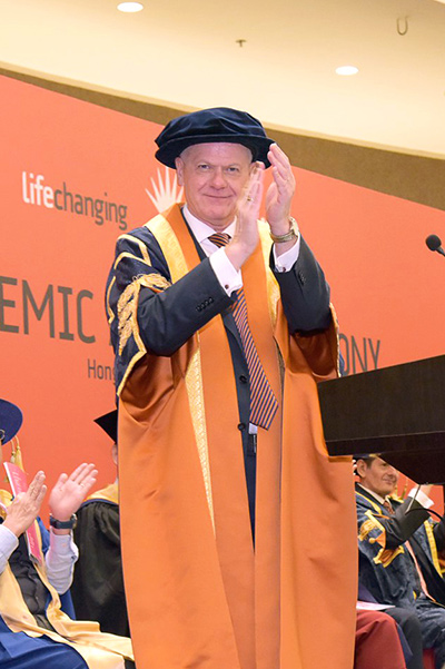 Vice-Chancellor Sir David Bell in University of Sunderland in Hong Kong's graduation ceremony 2019