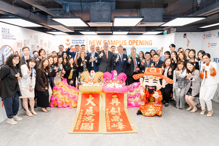 Wing and the colleagues at University of Sunderland in Hong Kong's opening ceremony.