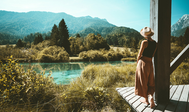 Women enjoy the freedom of nature outdoors.